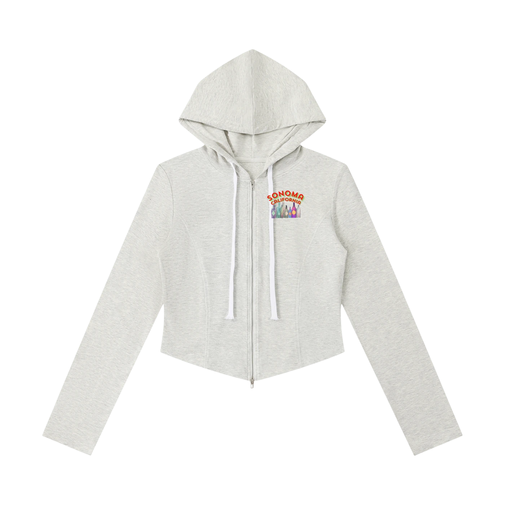 Sonoma Classic Pinup Women's Cropped Full Zip Hoodie