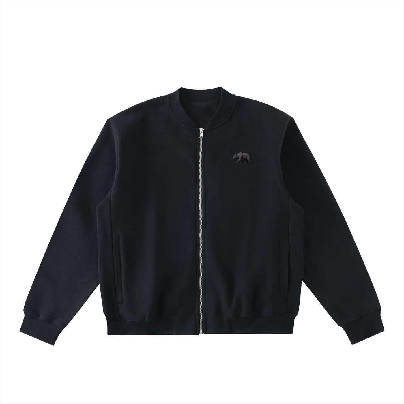 California O.G. Essential Zip-Up Fleeced Varsity Jacket