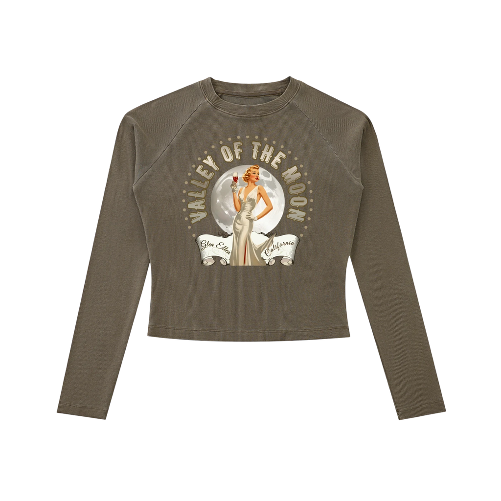 Valley of the Moon Glam Dyed Washed  Long Sleeve T-Shirt