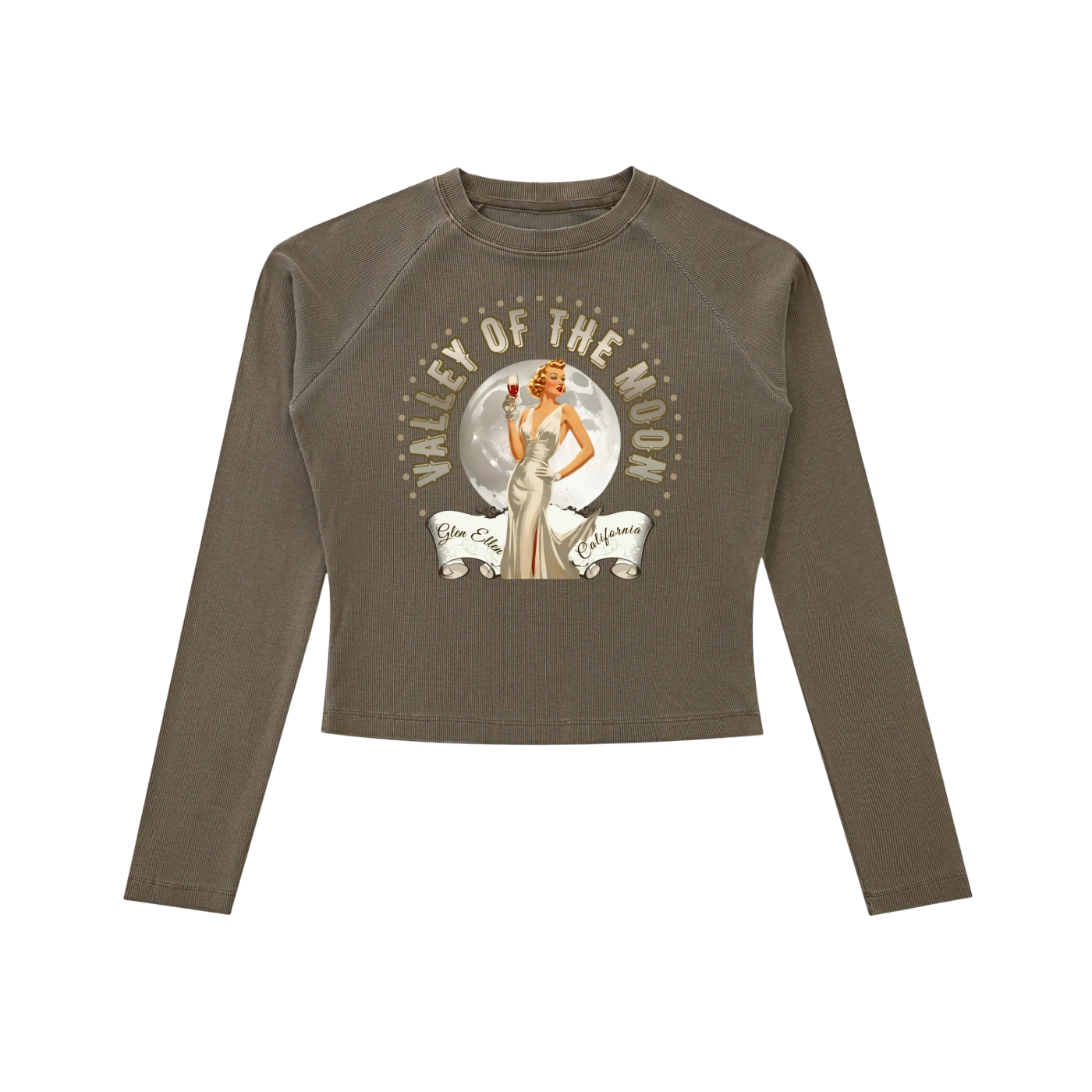 Valley of the Moon Glam Dyed Washed  Long Sleeve T-Shirt