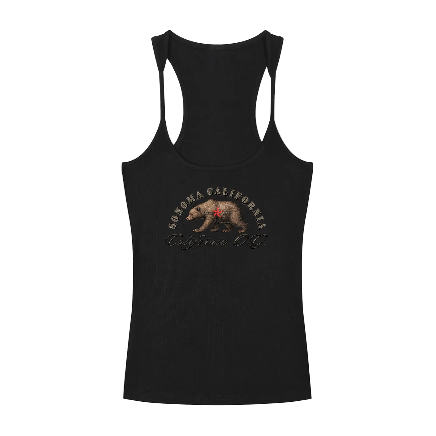 California O.G. Bear  Ribbed Racerback Tank Main image