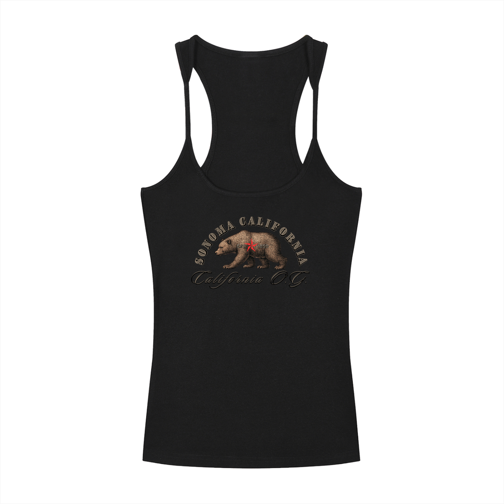 California O.G. Bear  Ribbed Racerback Tank Top