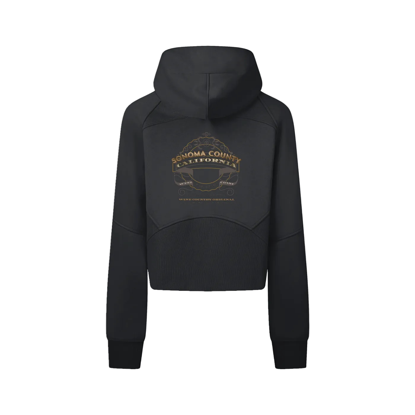 Sonoma County Wine Country Original Cropped Zip-Through Hoodie Secondary image