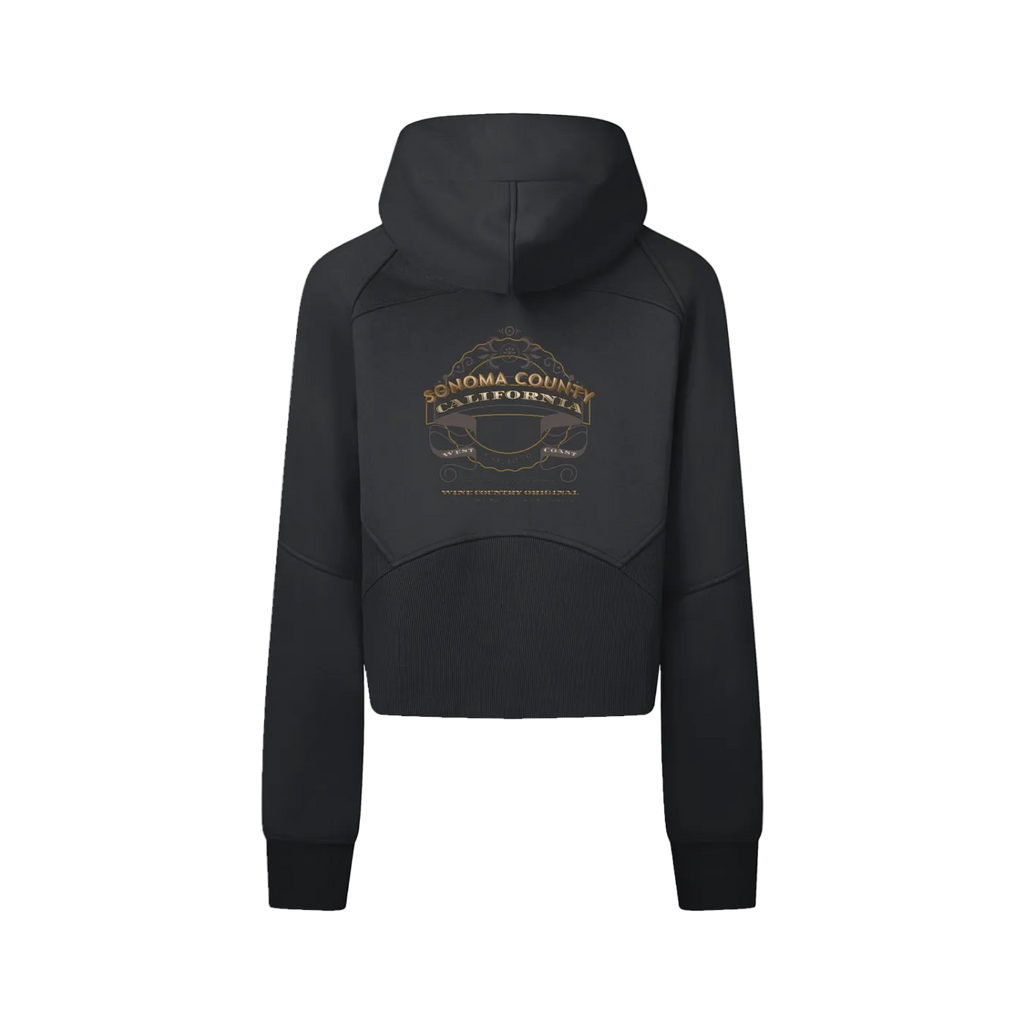 Sonoma County Wine Country Original Cropped Zip-Through Hoodie