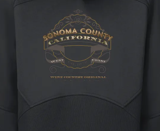 Sonoma County Wine Country Original Cropped Zip-Through Hoodie