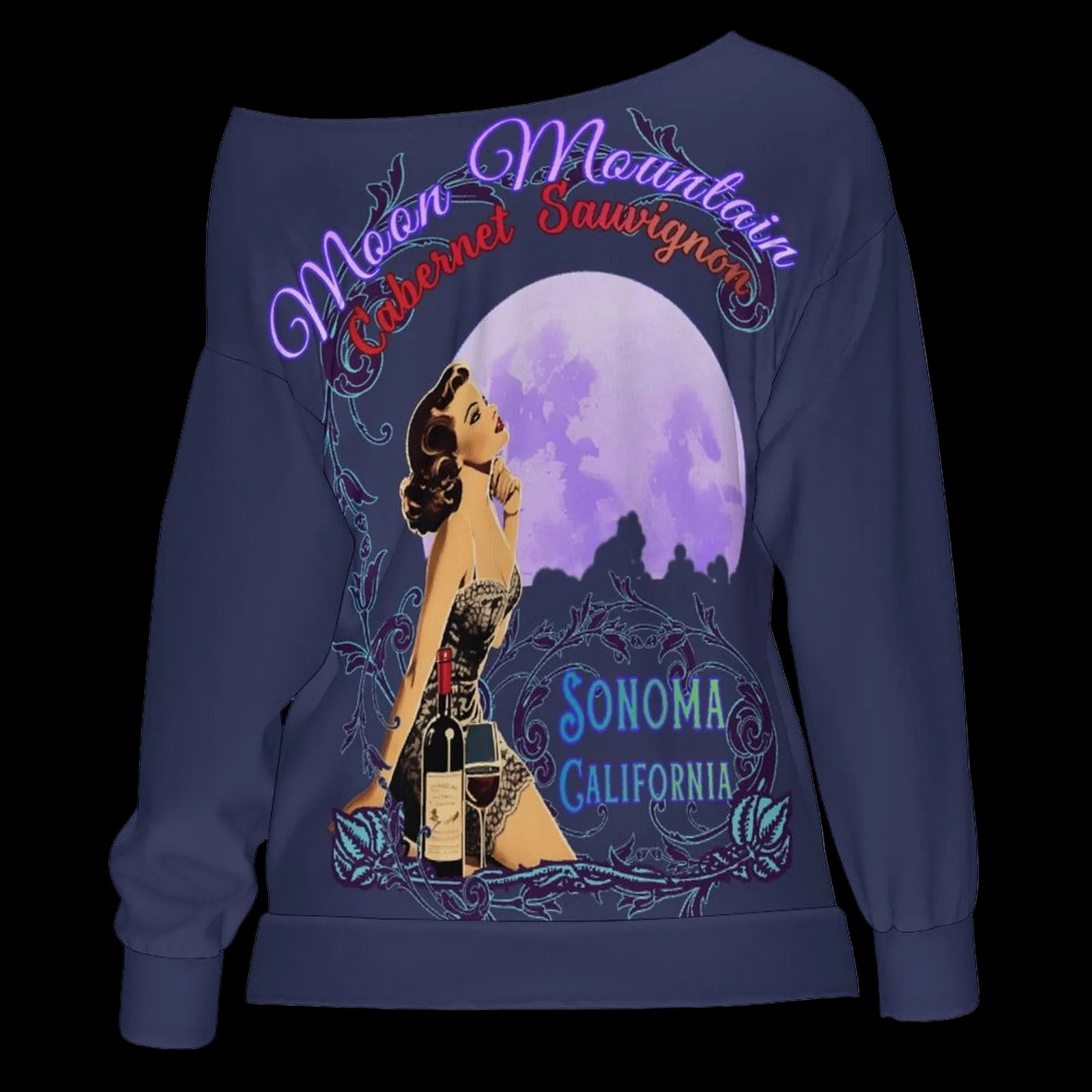 Moon Mountain Off ShoulderWomen's Sweatshirt