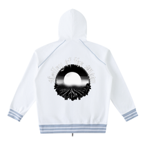 Striped Trim Zip-Up Hoodie