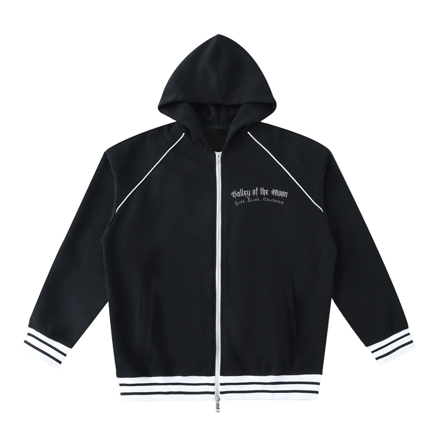 Valley of the Moon Men's Striped Trim Zip-Up Hoodie Main image