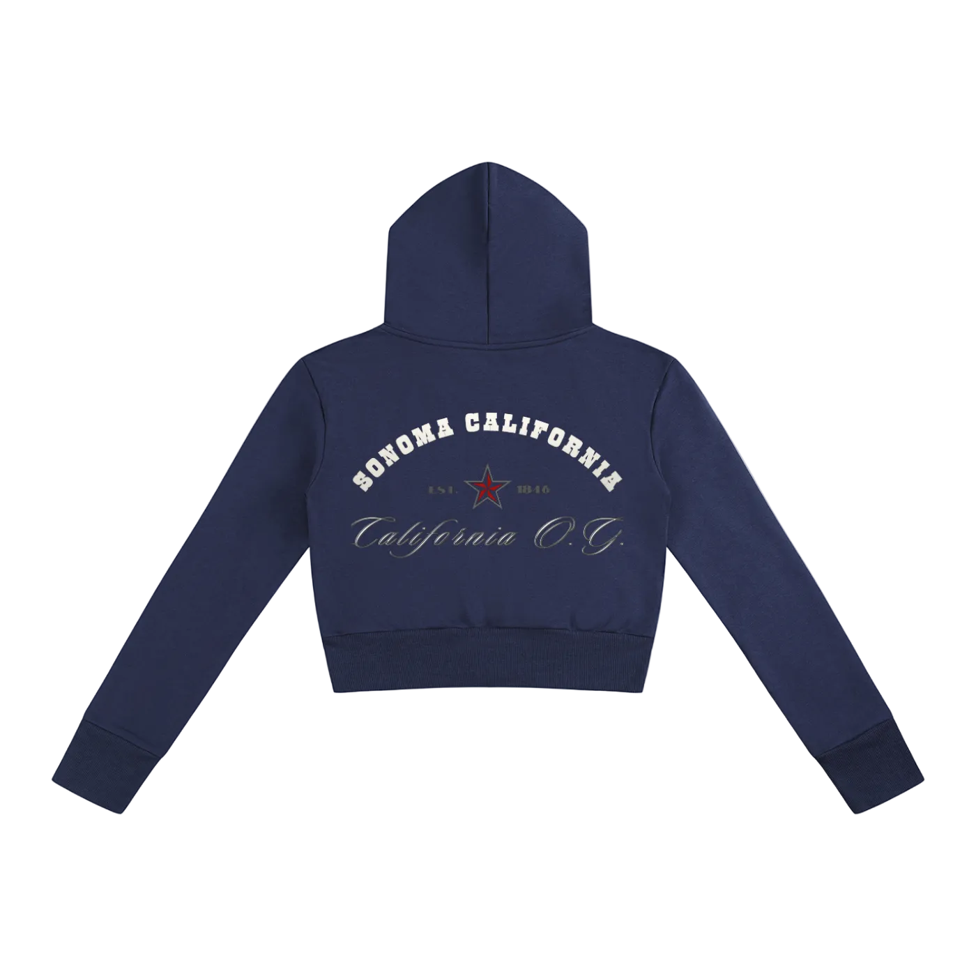 California O.G. Collegiate Women’s Slim Crop Full Zip Hoodie