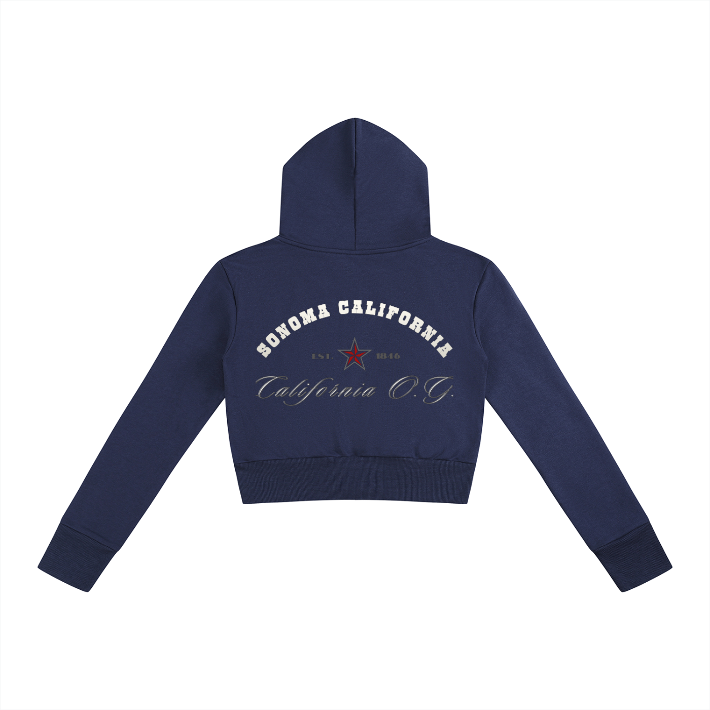 California O.G. Collegiate Women’s Slim Crop Full Zip Hoodie
