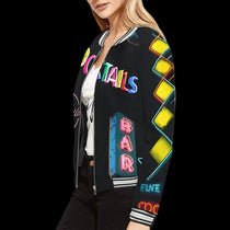 Vintage Neon Cocktails Bomber Jacket