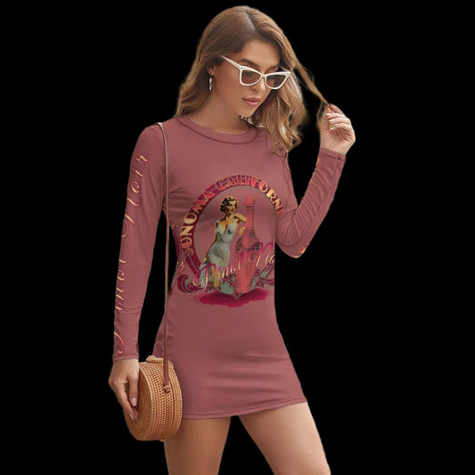 Pinot Pinup Women's Long Sleeve Mini Dress