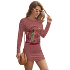 Pinot Noir Pinup Women's Long Sleeve Dress