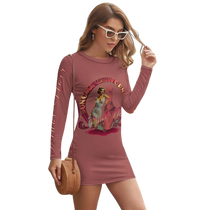 Pinot Noir Pinup Women's Long Sleeve Dress