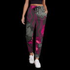 Geometric Gray Floral Print Sweatpants