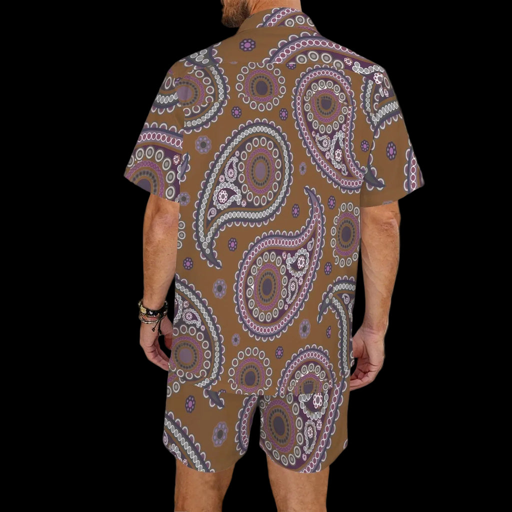 Paisley Men's Hawaiian Shirt & Shorts Set