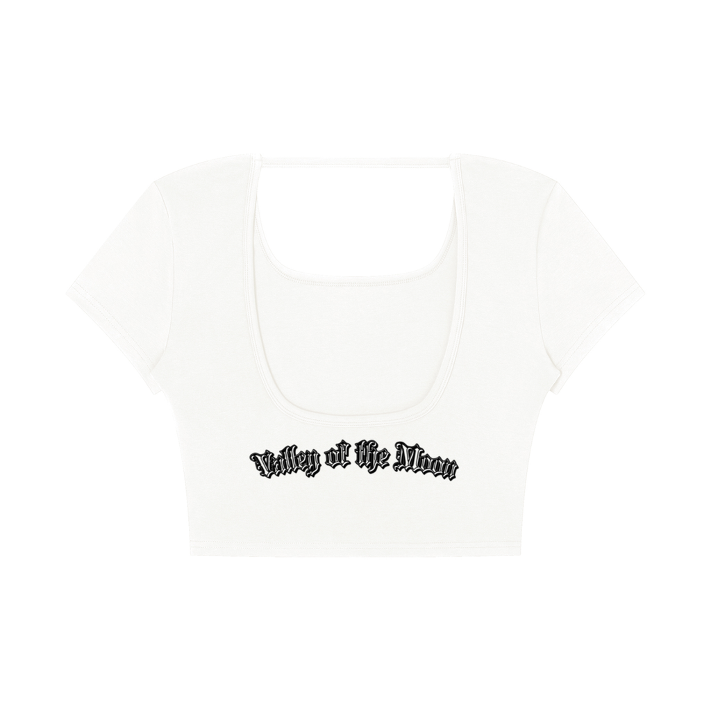 Valley of the Moon Gothic Graffitti Women's Square Neck Crop T-Shirt