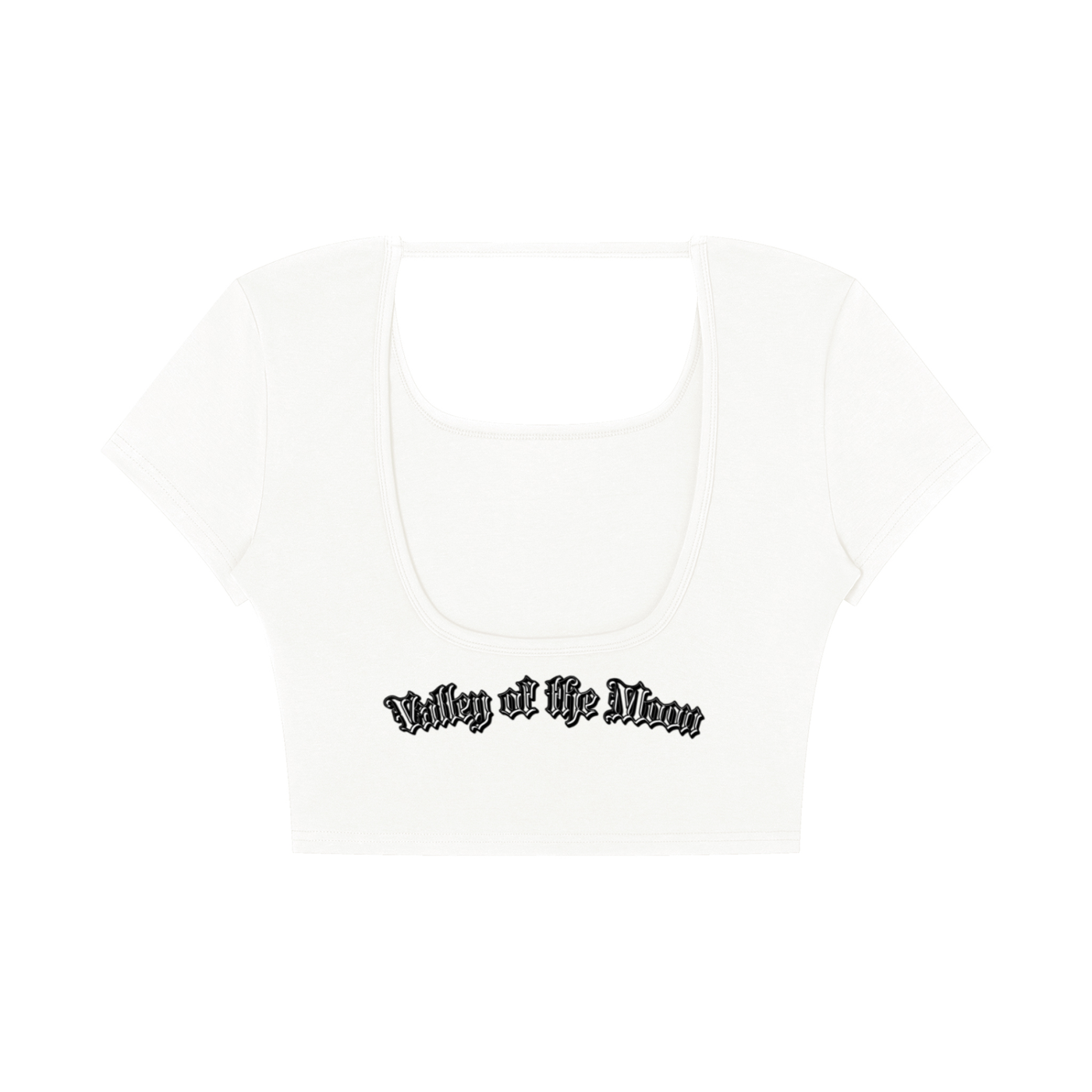 Valley of the Moon Gothic Graffitti Women's Square Neck Crop T-Shirt