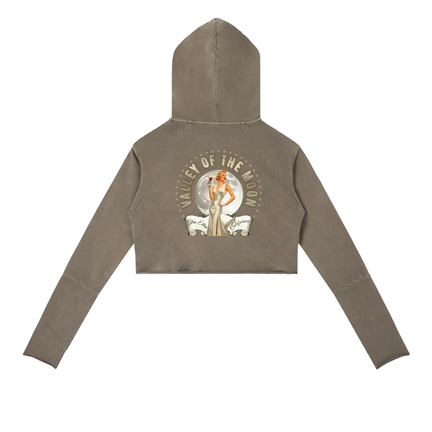 Valley of the Moon Glam Vintage Washed Raw Edge Hoodie