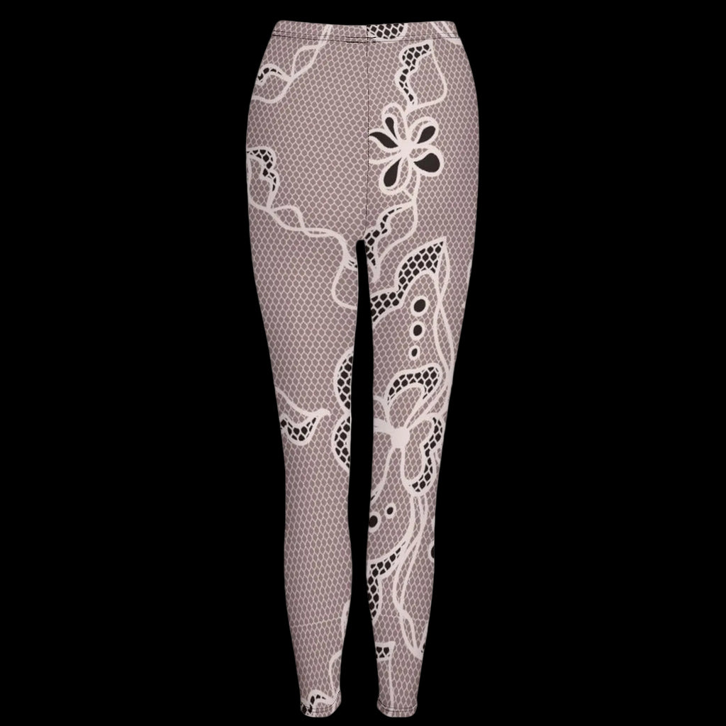 Rose Lace Print Women's High-Waist Legging