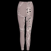 Rose Lace Print Women's High-Waist Legging