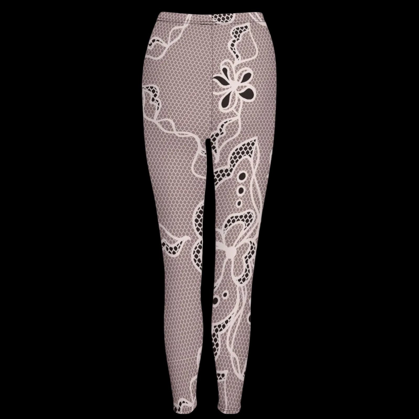 Rose Lace Print Women's High-Waist Legging