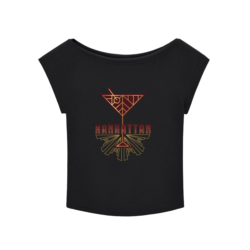 Vintage Manhattan Cocktail Wide Neck T-shirt