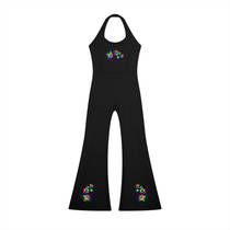 Grafitti Rose Women’s Halter Flared Jumpsuit