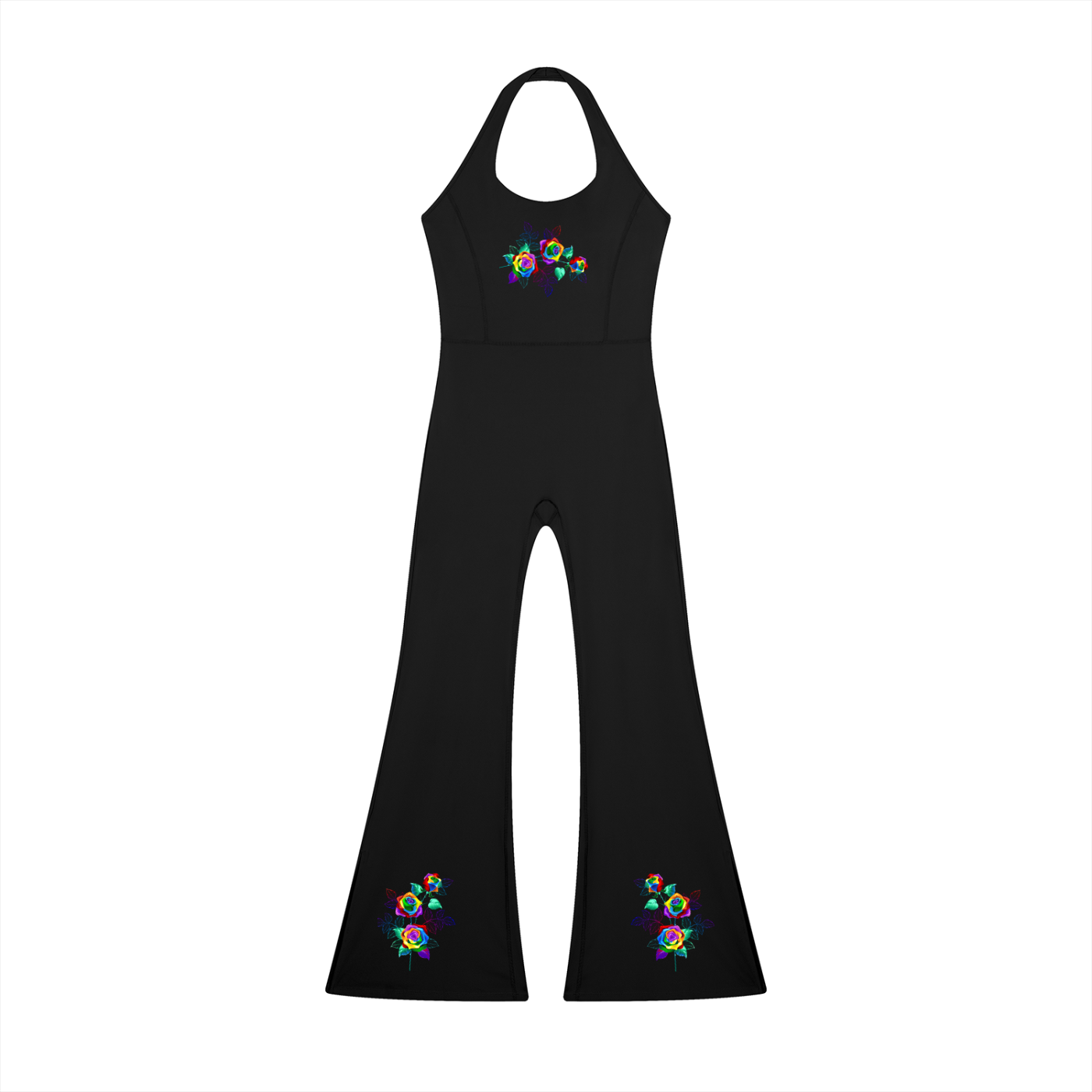 Grafitti Rose Women’s Halter Flared Jumpsuit