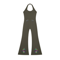 Grafitti Rose Women’s Halter Flared Jumpsuit