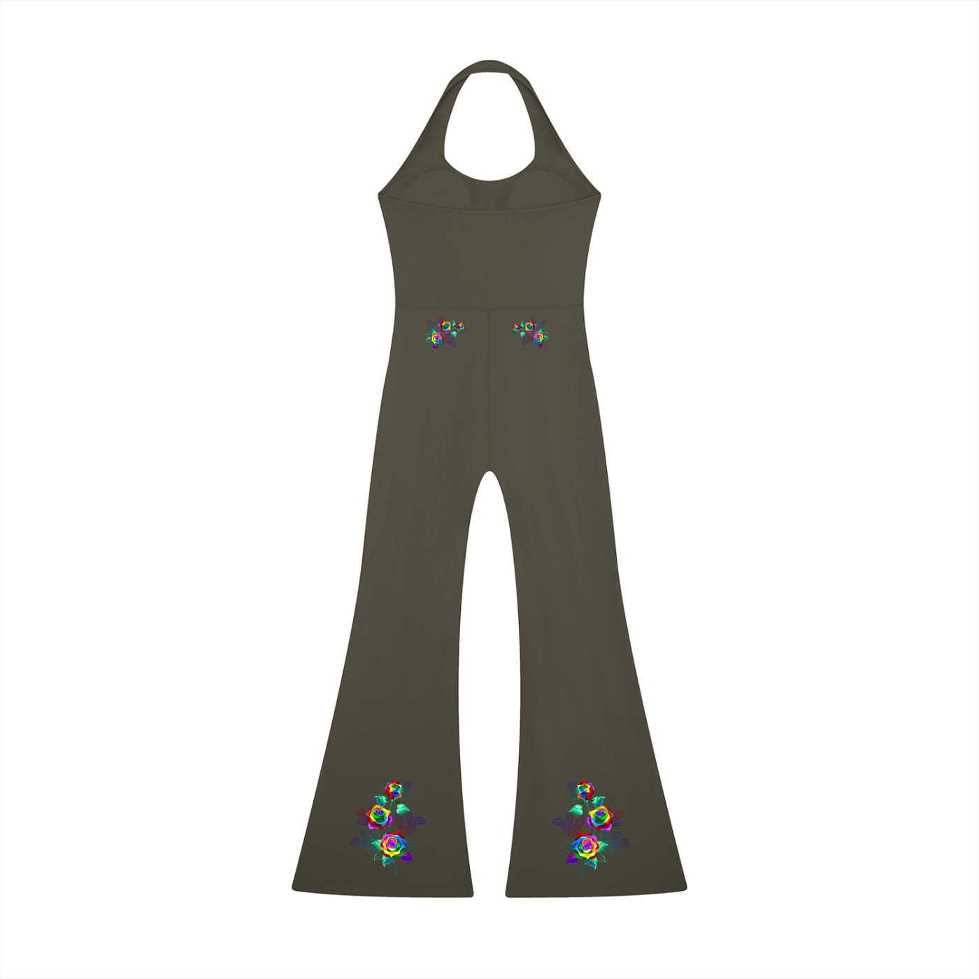 Grafitti Rose Women’s Halter Flared Jumpsuit