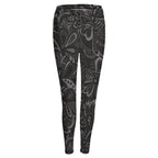 Gray Paisley Women's High-Waist Leggings