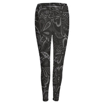 Gray Paisley Women's High-Waist Leggings