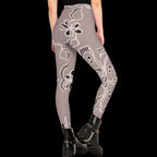 Rose Lace Print Women's High-Waist Legging