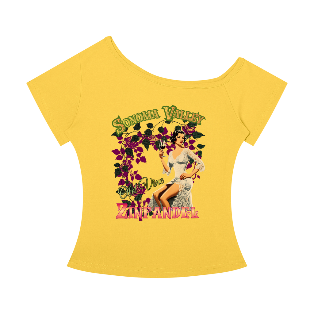 Old Vine Zinfandel Women’s Off-the-Shoulder T-Shirt