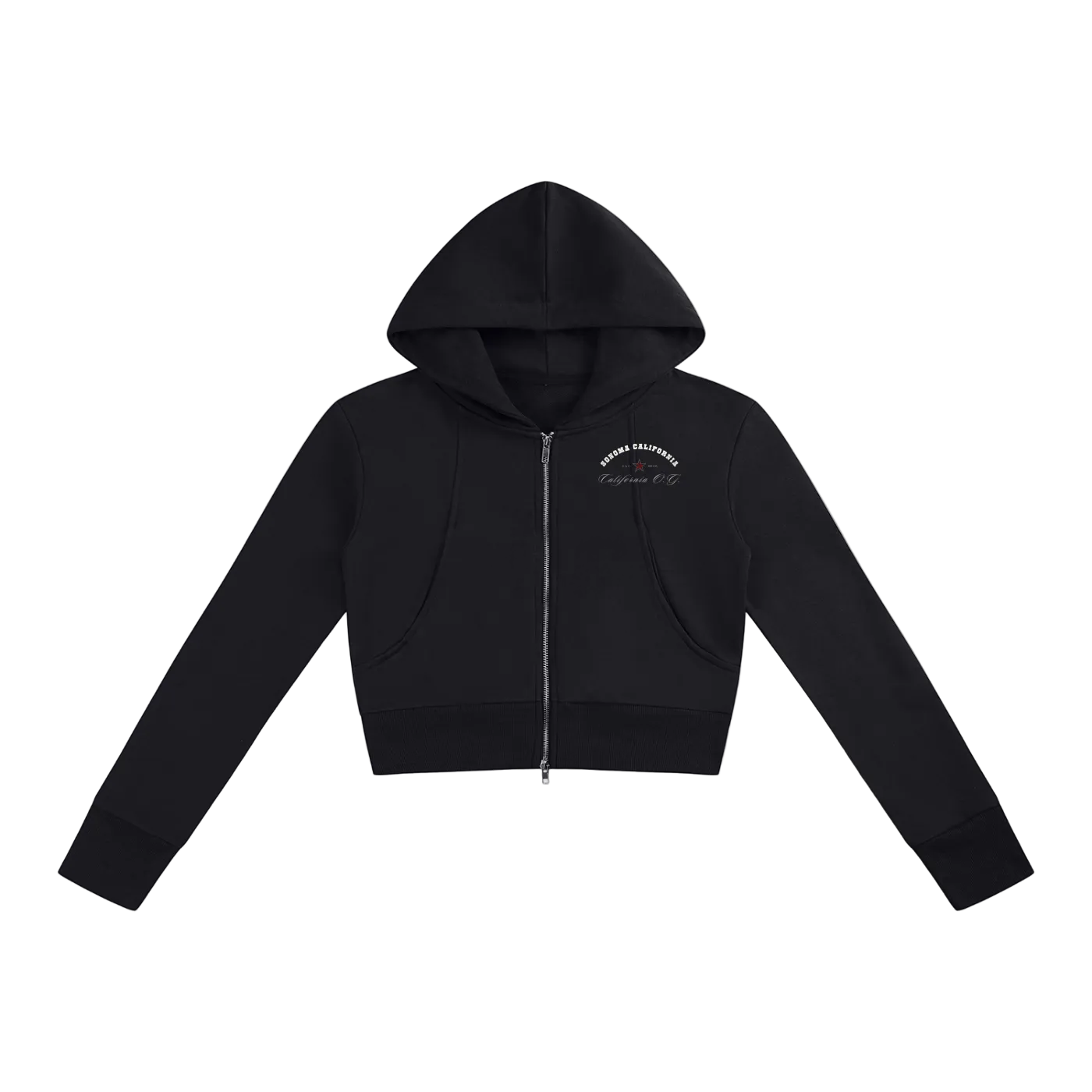 California O.G. Collegiate Women’s Slim Crop Full Zip Hoodie