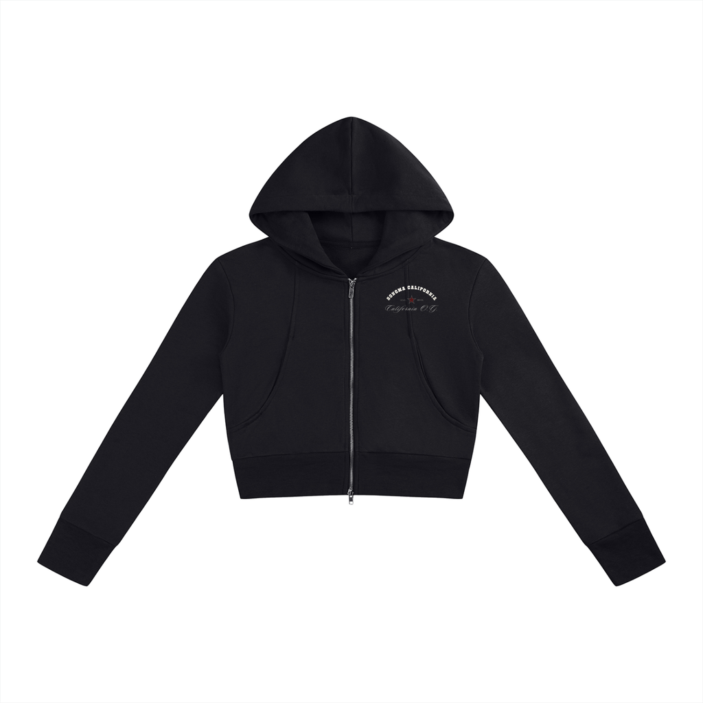 California O.G. Collegiate Women’s Slim Crop Full Zip Hoodie