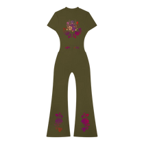 Flamenco Flared Leg Quarter-Zip Jumpsuit