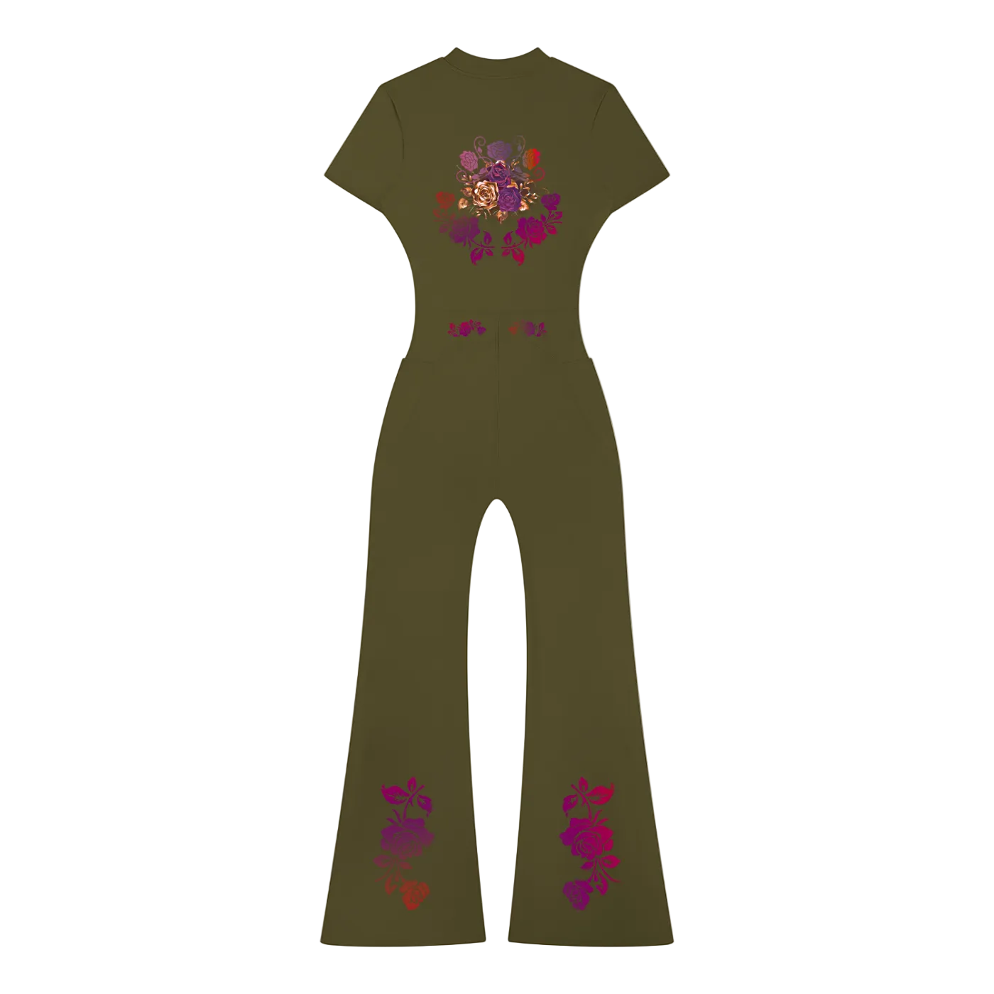 Women’s Tight Flared Leg Quarter-Zip Jumpsuit