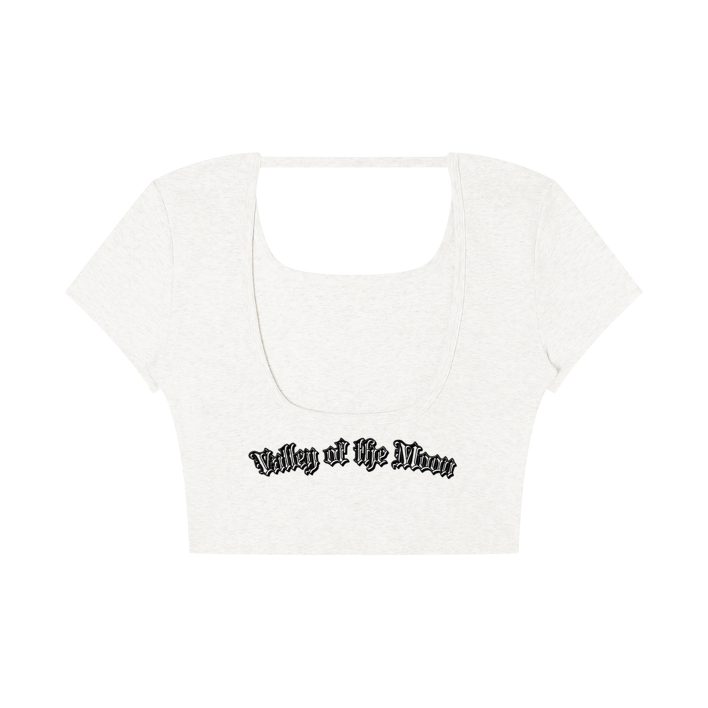 Valley of the Moon Gothic Graffitti Women's Square Neck Crop T-Shirt