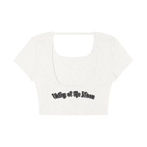 Valley of the Moon Gothic Graffitti Women's Square Neck Crop T-Shirt