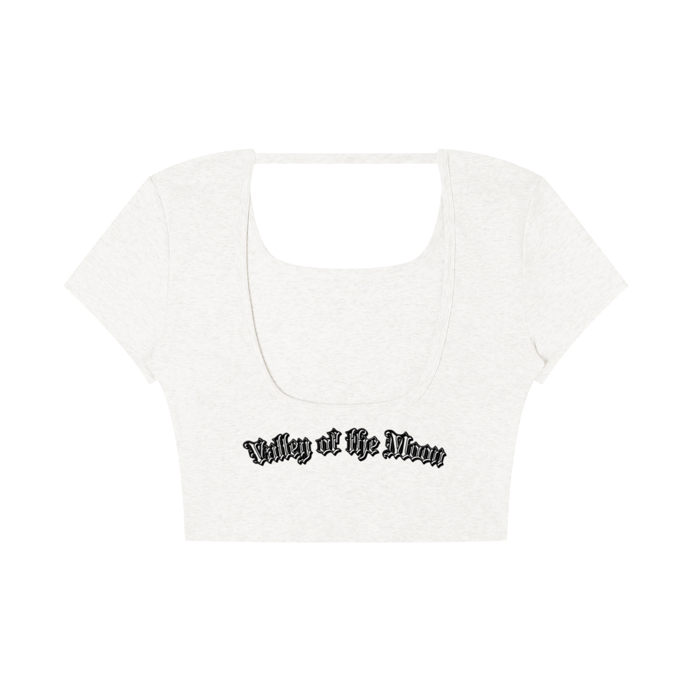 Valley of the Moon Gothic Graffitti Women's Square Neck Crop T-Shirt