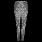 Grey Lace Print Women's High-Waist Legging