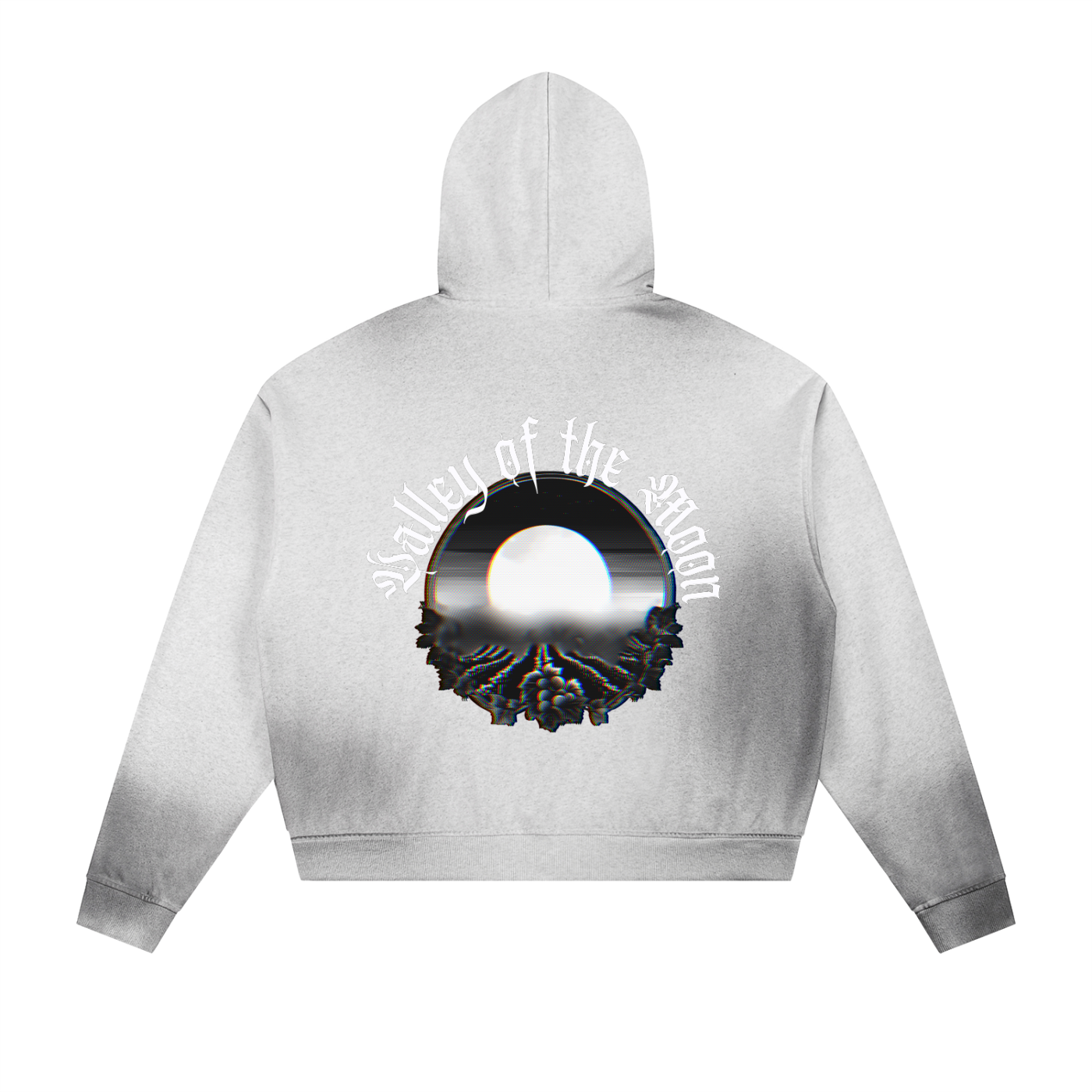 Valley of the Moon Sun Fade Frayed Raw Edge Fleece Zip Hoodie