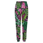 Pink Palms Print Women's Sweatpants