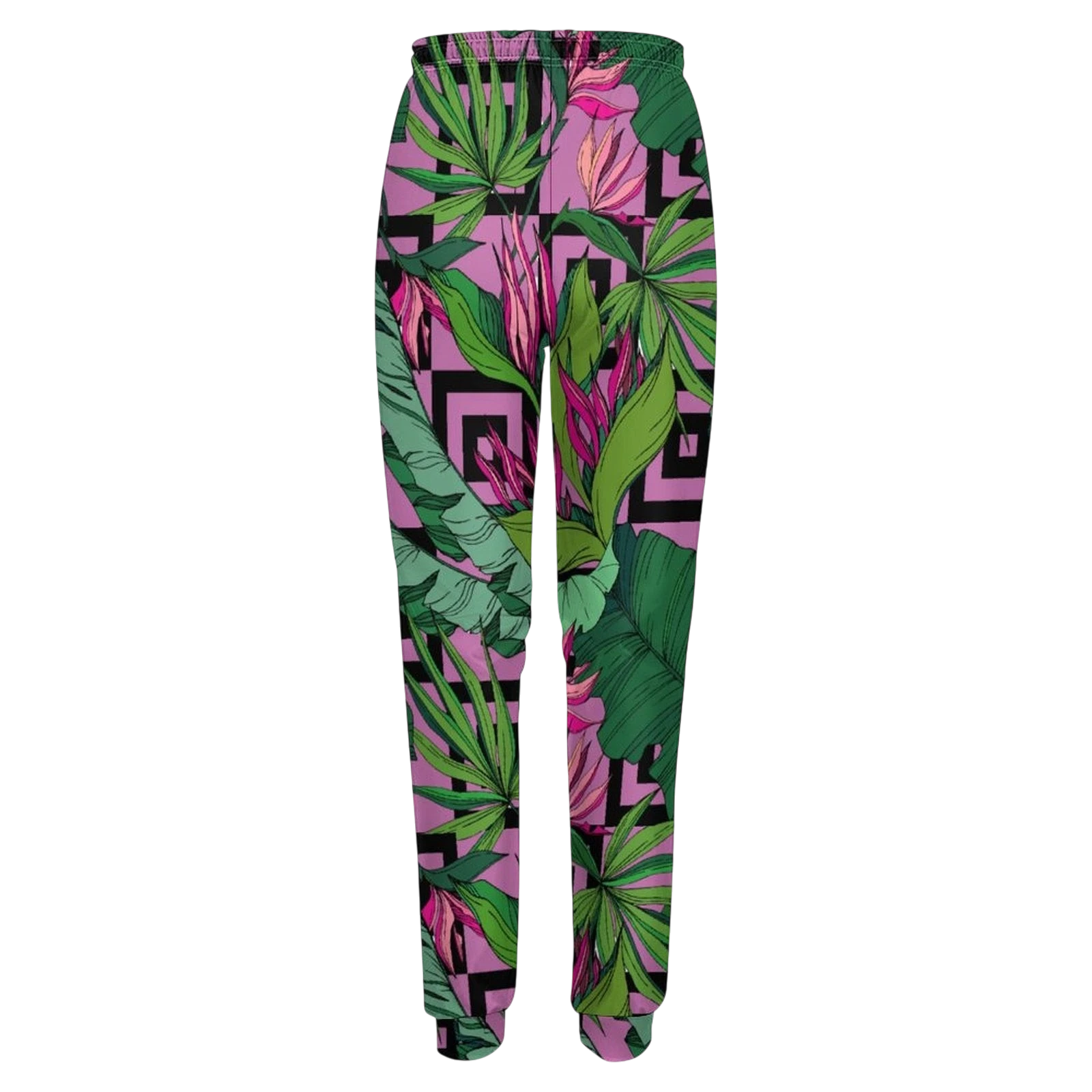 Pink Palms Print Women's Sweatpants