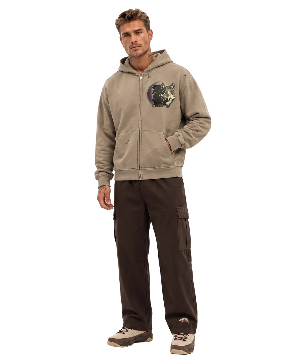 Jack London Wolf Sunfade Zip Hoodie
