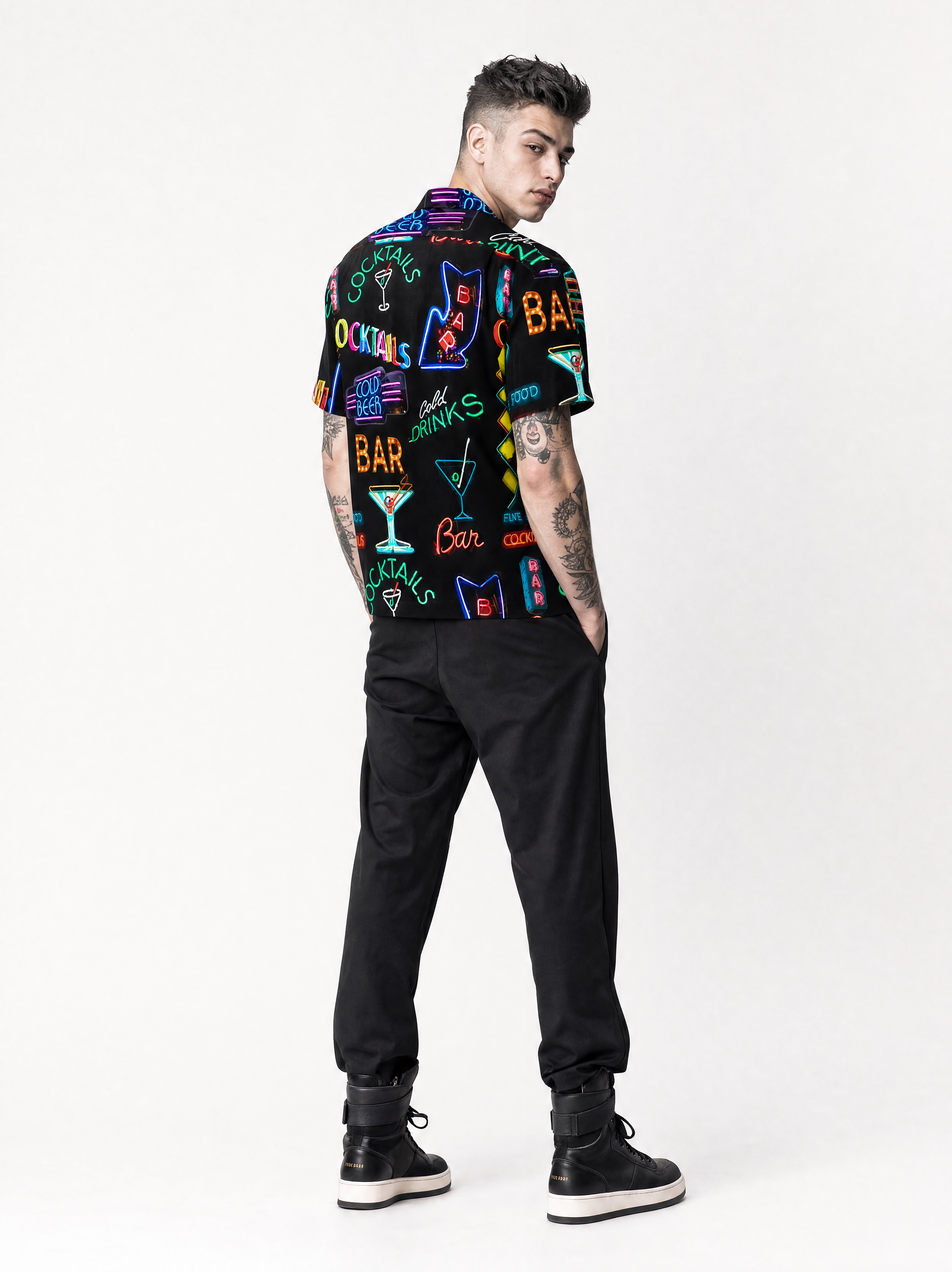 Neon Cocktails Men's Hawaiian Shirt