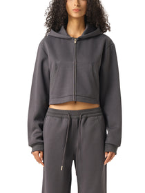 Valley of the Moon Vamp Women's Cropped Zip-Up Hoodie