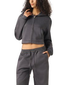 Valley of the Moon Vamp Women's Cropped Zip-Up Hoodie
